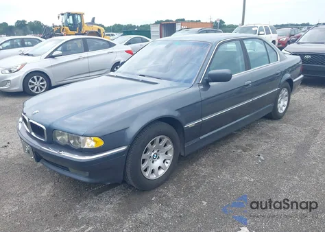 2001 BMW 740 I Automatic из США, поврежденный, VIN WBAGG834X1DN87354